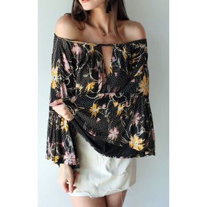 Free People Last Time Surplice Bell Sleeve Blouse